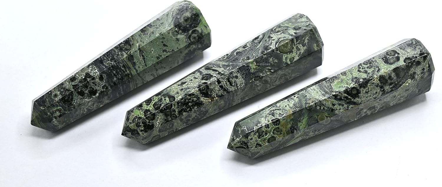 Amazing Gemstone Kambaba Jasper Crystal Towers ~ Natural Healing Crystal Point Obelisk for Reiki Healing and Crystal Grid (3- Inch)