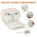 PIIOSER Insulated Baby Bottle Bag with Ice Pack, Breastmilk Cooler Compatible with Wearable Breast Pumps & Accessories - Breastfeeding On The Go for Nursing & Working Moms, Cream