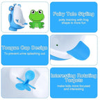Urinal for Toddlers Boys with Frog Funny Aiming Target,Frog Urinal Potty Training (Blue Crown Frog)