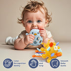 Baby Suction Toys Teething High Chair Toys - Baby Teething Chew Table Toy Silicone Teethers, Food Grade Silicon for 6 12 18 Months (Blue)