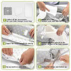 Baby Lounger for Newborn Portable Bag,Baby Lounger Play Mat for Awake-Time,Newborn Babies Essentials Gifts 0-24 Months Home Travel(Crown Grey)