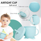 Bluet B- Silicone Baby Feeding Set - Baby Led Weaning Supplies - Baby Spoons, Suction Bowl - Plate - Baby Utensils Set - Silicone Feeding Set for Baby First Foods, Infant Eating - 8pcs - Light Blue