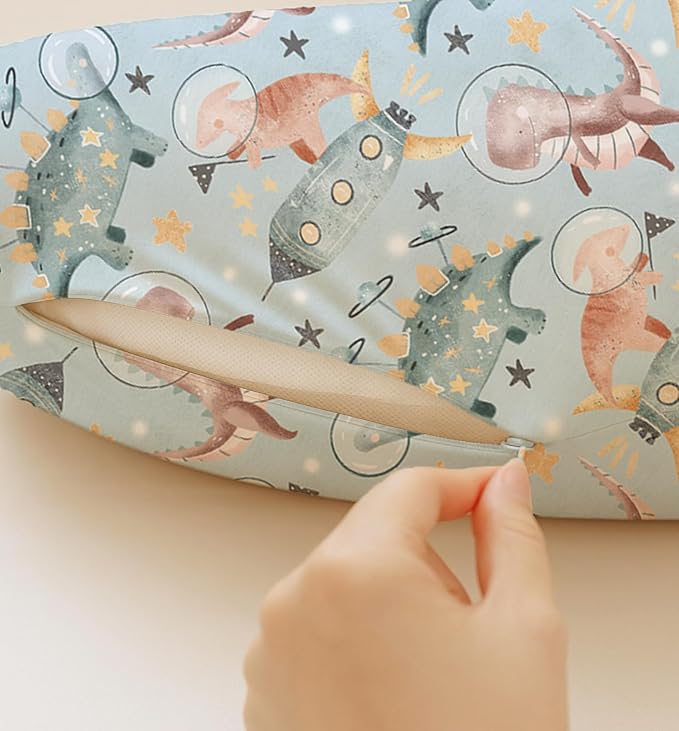 Nursing Pillow Covers 2 Pack, Breastfeeding Pillow Slipcovers Soft and Stretchy, Nursing Covers for Baby Girls Boys Newborn