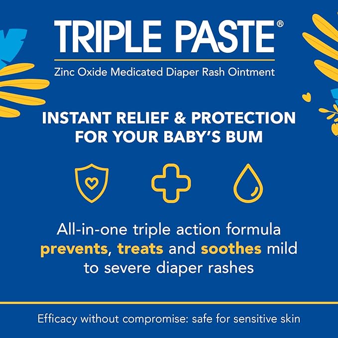 Triple Paste Gift Bundle: Diaper Rash Cream Ointment, 3X Max Strength, Multi-Purpose, 2oz Trio Kit