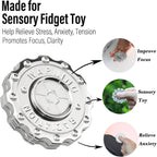 FREELOVE Metal Fidget Spinner Magnetic Slider, Spinning Haptic Clicker, Heavy Stainless Steel Spin Clicky, Small Round Gear Click Gyro, Premium Silent Bearing, Adults Anxiety Cool, Nuc Silver