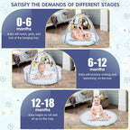 Activity Gym, Baby Play Gym Mat for Toddlers, 0-18 Months Tummy Time Play Mats, Infant Play Gym with Detachable Toys for Sensory Exploration and Motor Skill Development, PM2406