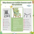 Booster Seat for Kitchen Chair with Backrest & 4 Adjustable Straps, Portable TPU Waterproof & Anti-Scratch Toddler Booster Seat for Dining Table, Removable & Non-Slip Booster SEat for Table