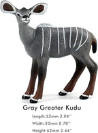 FUNSHOWCASE African Jungle Animals Gray Lesser Kudu Female Toy Figure Realistic Plastic Figurine Height 2.6-inch