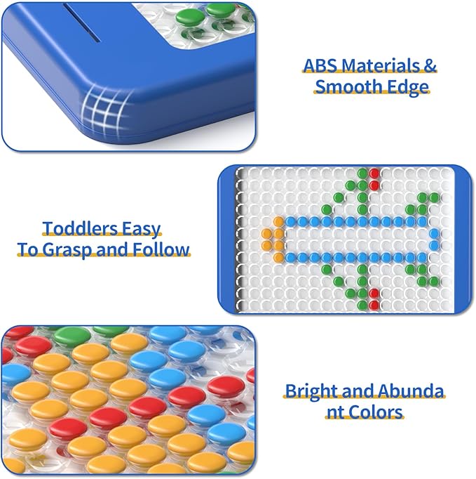 Large Magnetic Dots Board for Toddlers, Magnetic Drawing Board for Kids, Magnetic Dot Art with Magnetic Pen, Montessori Preschool Education Travel Toys for Kids Boys Girls Age 2 3 4 5 6 7 8 Years Old