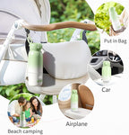 Portable Bottle Warmer, Large 12oz Capacity with Dual Heating Modes for Breast Milk & Water, Smart Temperature Control, Long Battery Life, Bottle Warmer for Outdoor, Airplane & Car Travel, Green