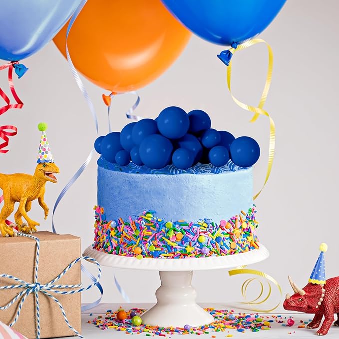 75 Pieces Royal Blue Cake Balls Topper Decorations Foam Cupcake Topper Mini Balloon Cake Topper Balls Cake Picks for Cake Deco Birthday Party Wedding