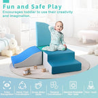 4-Pieces Climbing Toys for Toddlers: PU Leather - Soft Play Climbing for Toddlers - Foam Climbing Blocks for Crawling and Sliding Indoor Playground for Kids