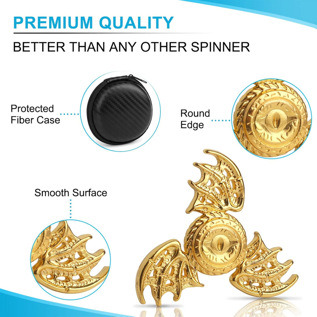 Dragon Fidget Spinner Anti Anxiety Toys Stress Relief Reducer Spin Fidgets Finger Hand Bearing Finger Spinners Toy Focus Fidgeting Restless Tri Spinner Best Novelty Gift for Adults Kids