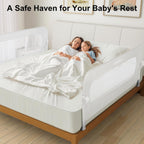Bed Rail for Toddlers,Swing Down Kids Bed Rails Guard for Twin,Full,Queen,Bunk Size Bed,Extra Tall Childbed Rail Guard with Reinforced Anchor Safety System(White,40 Inch,1 Side)