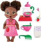 Baby Alive Bubbly Tea Party Berry Boo Doll with Teapot Accessories, Black Hair, 11 Inches, Toys for 3 Year Old Girls and Boys & Up