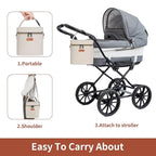 Mancro Breastmilk Cooler Bag for Travel, Fits 4 Baby Bottles Up to 9 Ounce, Baby Bottle bag with Ice Pack, Insulation Breast Milk Cooler Travel, Cream