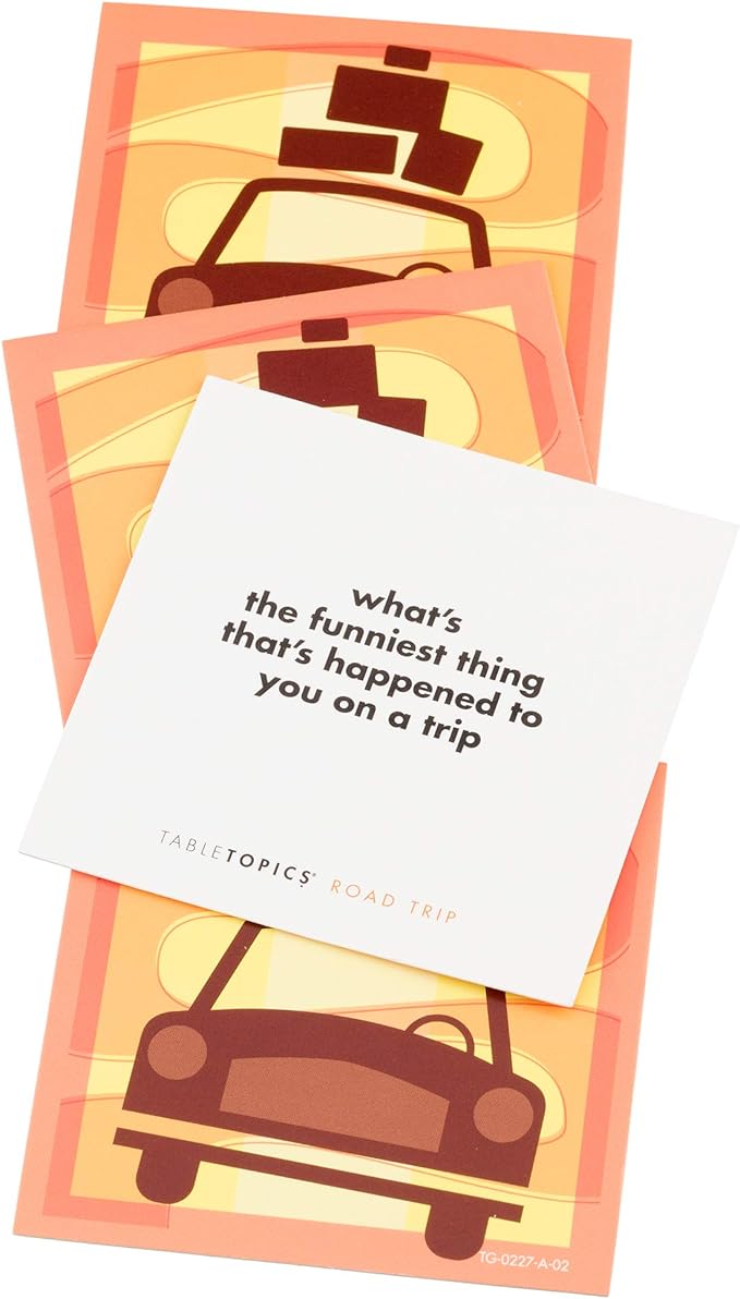TableTopics Road Trip to Go Conversation Cards for Families, 40 Questions for Fun & Connection with Kids in The Car, During Travel, & Game Night, Roadtrip Essential
