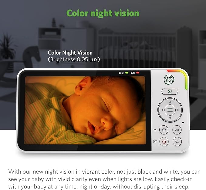 LeapFrog LF925HD Baby Monitor with Camera and Audio,1080p WiFi Remote Access Baby Monitor, 360° Pan & Tilt Camera, 8X Zoom, 5” 720p HD Display, Color Night Light &Vision, Two-Way Talk
