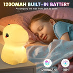 Night Light for Kids, 7 Color Changing BPA-Free Silicone Lamp with Touch Control, Eye Protection, Rechargeable Battery, Soft & Safe Nursery Lamp for Boys & Girls (Dinosaur)