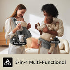 Bc Babycare Hexa Effortless Baby Carrier with Hip Seat - Ergonomic Toddler Carrier (13.2-33 lbs), Adjustable Slide Lock & Knob, Hip-Healthy Design for Parent's Back Relief, Gray