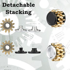 Metal Fidget Spinner for Adults, Small Mini Hand Toys, Copper Gear Linkage Fidget Blocks, Stacking Extendable Fingears Gyro, Bearing, Autism Sensory ADHD Anxiety Reduce