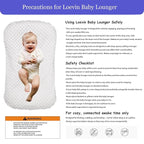 Baby Lounger for Newborn,Baby Nest for Newborn Soft Cotton Breathable for Playtime & Relaxation,Flat Babies Essentials Gifts Newborn Lounger for Boys & Girls 0-12 Months(White Bean)