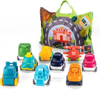 ALASOU 9 PCS Baby Cranes Car Toys with Playmat/Storage Bag|1st Birthday Gifts for Toddler Toys Age 1-2|Baby Toy for 1 2 Year Old Boy|1 2 Year Old Boy Birthday Gift for Infant 12 18 Months