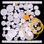 Plastic Gear Set, 75Pcs Single Double Reduction Gear Worm Gear for DIY Car Robot QY12