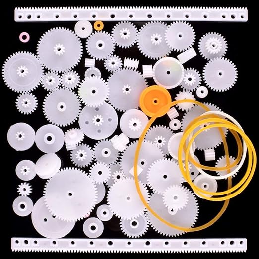 Plastic Gear Set, 75Pcs Single Double Reduction Gear Worm Gear for DIY Car Robot QY12