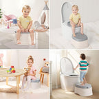 3-in-1 Potty Training Toilet, Potty Training Seat with Steps Ladder, Detachable Toilet for Toddlers - Perfect for Boys and Girls