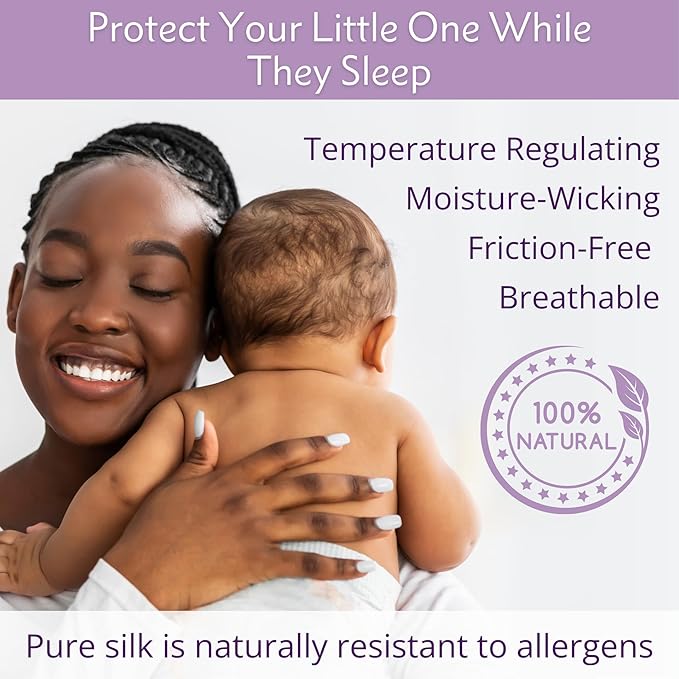 Mulberry Park Fitted Silk Crib Sheet - Grade 6A Pure 19 Momme Toddler Bedding - Gentle on Baby's Delicate Skin, Helps with Bald Spot, Eczema, Dry Skin & Cradle Cap - 28" x 52" / Bedtime Blue