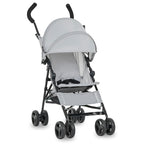 Dream On Me Rover Convenience Baby Stroller in Gray, Lightweight & Compact Umbrella Stroller, Easy one-Hand fold Travel Stroller, Lockable Rear Wheels, Removable & Adjustable Canopy
