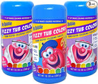 Mr. Bubble Fizzy Tub Colors Bath Water Coloring Tabelets, 6 Bright Colors, Red, Orange, Yellow, Purple, Blue and Green, Fragrance Free, Cap Makes Colorful Waterfall (3 Jars, 150 Tablets Each)