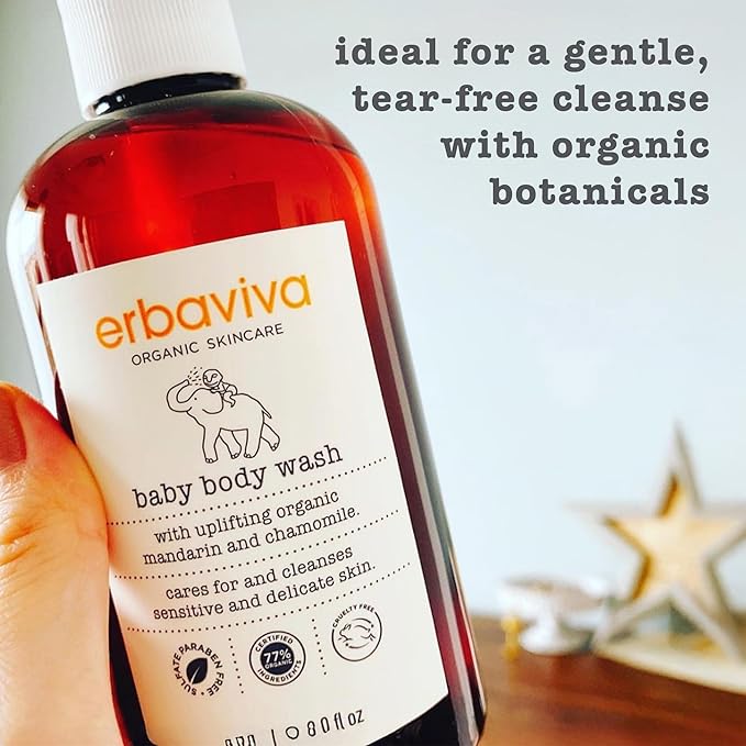 erbaviva Baby Body Wash 8 fl Oz (Pack of 2)