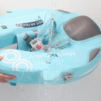 Mambobaby Float with Removable UPF50+ UV Sun Protection Canopy, Infant Pool Float Swimming Float with Tail & Adjustable Safety Seat, Baby Floats for Pool Bathtub (Narwhal Green-K03NGCTLURBKMF01K03)