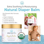 Era Organics Baby Diaper Balm - USDA Organic Ointment Cream Extra Soothing and Nourishing for Dry, Sensitive Skin - All Natural to Help Excess Moisture, Rash or Chafing