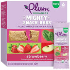 Plum Organics Mighty Snack Bars - Strawberry - 0.67 oz Bars (Pack of 6) - Organic Fruit and Vegetable Toddler Food Snack Bars