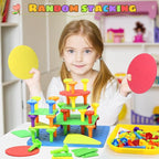 Peg Board Toy set 73Pcs DIY Building Stacking Toys for Kids 3-6 Years Old,STEM Educational Kids Toy for Brain Development,Montessori Sensory Toys,Upgrade Various Foam Board Plastic Lacing String Game