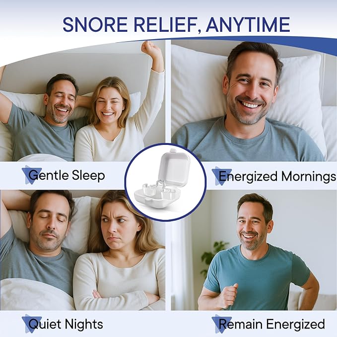 Anti Snoring Devices, Nasal Opener for Sleep Breathing, Increases Airflow, Three Adjustable Sizes, Individually Packaged, Easy to Carry - 4 Pack