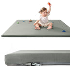 Baby Play Mat for Floor,1.3'' Thick Memory Foam Play Mat,50''x50'' Tummy Time Mat with PU Leather,Cushioned & Waterproof Playpen Mats,Non Slip Crawling Padded for Toddlers,Infants,Kids