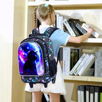 Kids Rolling Backpack for Girls, Roller Wheeled Bookbag - Wheeled Elementary School Bag