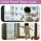 Child Proof Door Lock with Adjustable Strap, 3M Adhesive Safety Locks for Baby & Pets, No Tools Needed 2 Pack