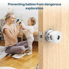 Inaya Baby Proofing Door Knob Cover (4 Pack) - Prevent Children from Opening Doors, Fit Most Round Knobs - Door Knob Safety Cover for Kids, Child Proof Door Lock, Child Proof Door Locks - Clear