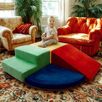 Large Baby Climbing Blocks – 6 Pcs Climbing Toys for Toddlers - Ultra High Density Soft Foam Play Gym Equipment Easy Wash for Indoor Nursery, Classic (Classic, 4-Piece)