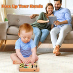 Busy Board Montessori Toys for Toddler, Wooden Sensory Board Switch Toy with Color-Changing LED Light Up Travel Toys Educational Plane Travel Activity for 1-6 Year Old Girls & Boys Gifts