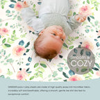 GRSSDER Stretchy Ultra Soft Jersey Knit Fitted Pack n Play Sheets Set 2 Pack, Portable/Mini Crib Sheets, Snug and Safe Playards Sheet for Baby, Pink Rose Stylish Print