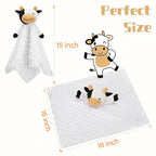 Pro Goleem Cow Security Blanket Soft Loveys for Babies for Boys and Girls Newborn Lovie Infant Blankie Cow Baby Stuff Baby Snuggle Toy Stuffed Animal Baby Gifts 16 Inch