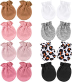 Newborn Baby Mittens No Scratch Cotton Elastic Wrist Gloves Infant Toddler Mittens for Baby Boy Girl 0-6 Months
