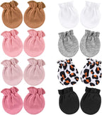 BQUBO Newborn Infant Toddler Mittens No Scratch Cotton Elastic Wrist Gloves Hypoallergenic for 0-6 Months Baby Boys Girls