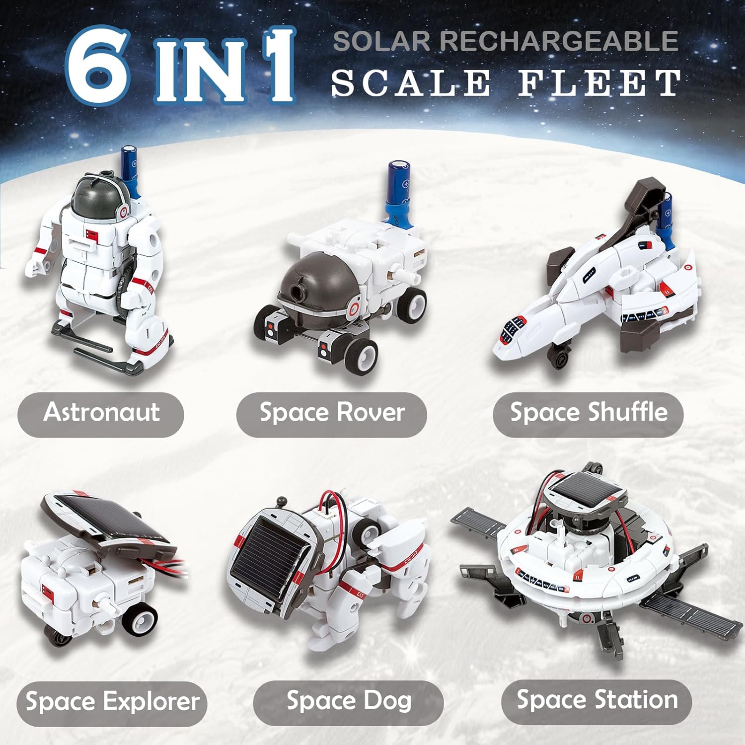 6-in-1 Solar Robot Building Kit for Boys Aged 8-13, Educational Robotic Toys for Kids, Science Kits STEM Toys Birthday Gifts for 8 9 10 11 12 Years Old Boys Girls Teens